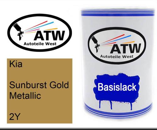 Kia, Sunburst Gold Metallic, 2Y: 500ml Lackdose, von ATW Autoteile West.